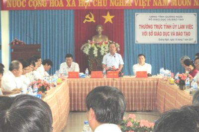 Thường trực Tỉnh ủy Quảng Ngãi làm việc với Sở Giáo dục và Đào tạo