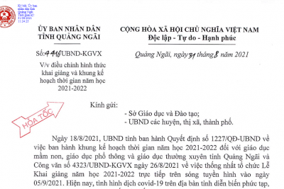 Đài Phát thanh và Truyền hình Quảng Ngãi truyền hình trực tiếp Lễ khai giảng năm học 2021-2022 trên sóng PTQ