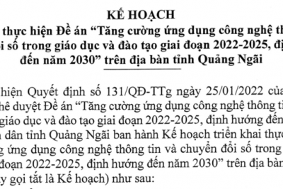 Triển khai Quyết định số 131/QĐ-TTg ngày 25/01/2022 của Thủ tướng Chính phủ trong ngành Giáo dục