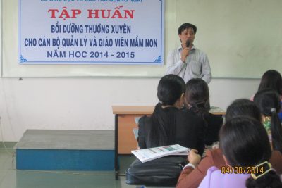 Tập huấn Bồi dưỡng thường xuyên cho cán bộ quản lý và giáo viên mầm non năm học 2014-2015