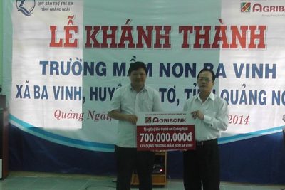 Khánh thành Trường Mầm non Ba Vinh do Agribank tài trợ