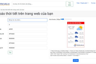 Top 4 trang web tạo widget thời tiết online miễn phí tốt nhất